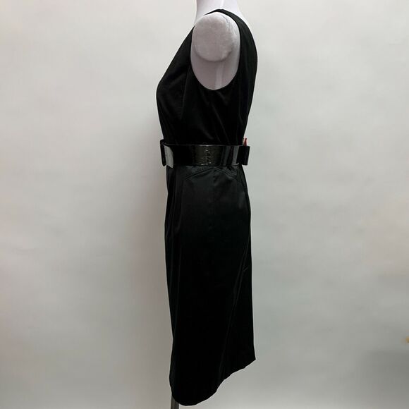 Grace Elements Women's Dress 6 Black Sleeveless with Belt V-Neck NWT - Picture 4 of 8
